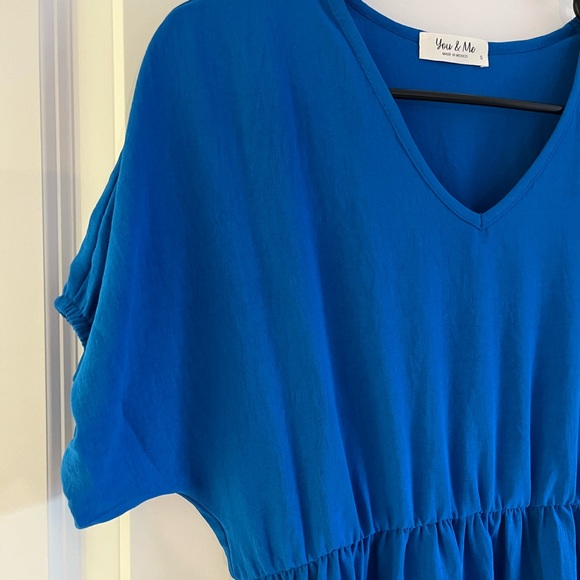 Royal Blue You & Me Ruffle Dress NWOT - Picture 3 of 4